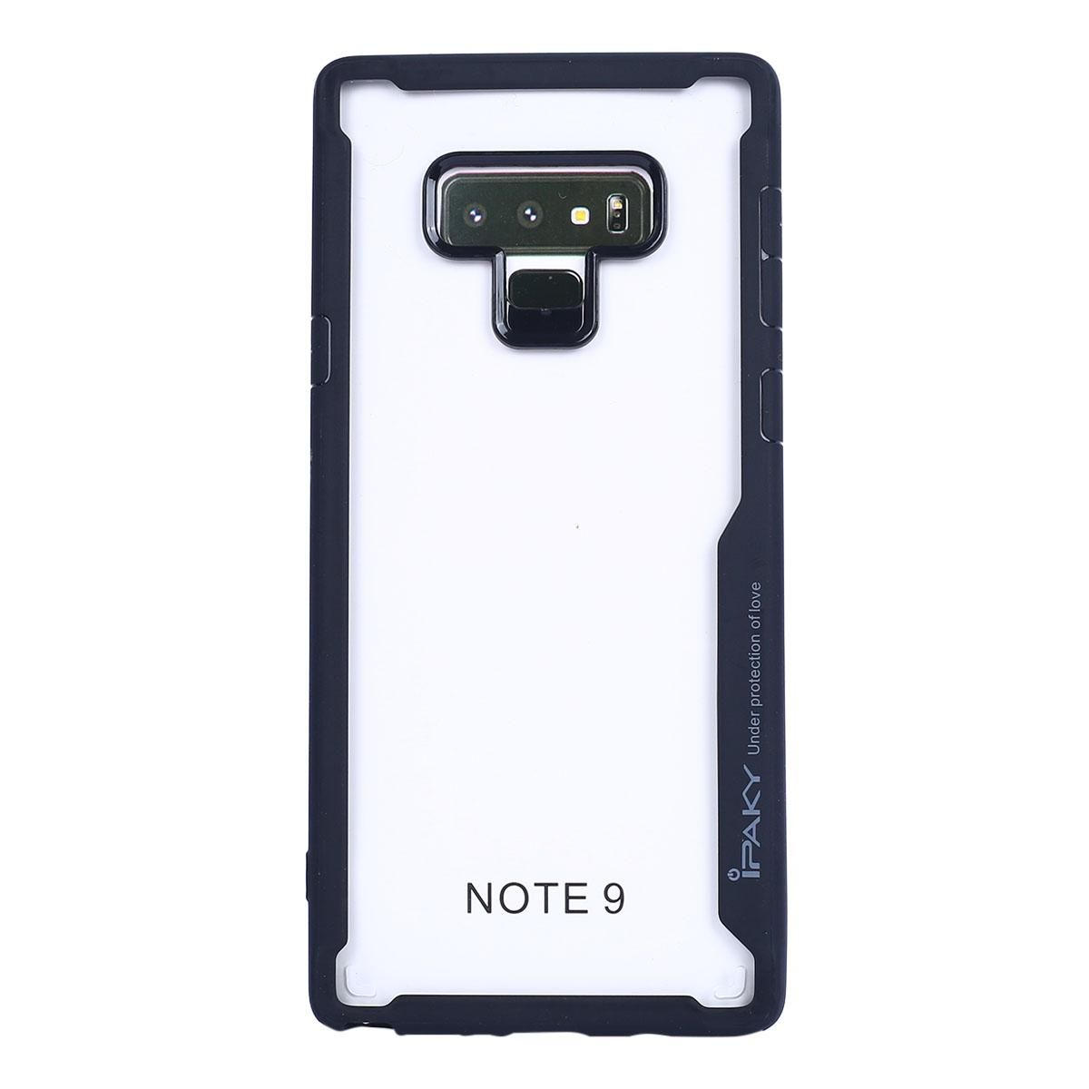 Samsung Note 9 Ipaky Bumper Protective Transparent Case - Black