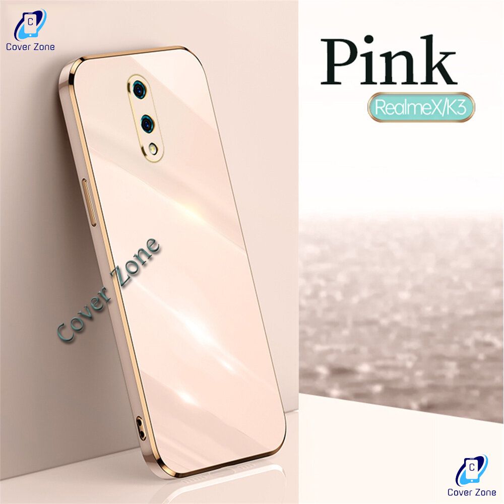 Cover Zone For Realme X Luxury 6D Plating Soft Casing Silicone Square Frame Phone Case For Realme X Back Cover