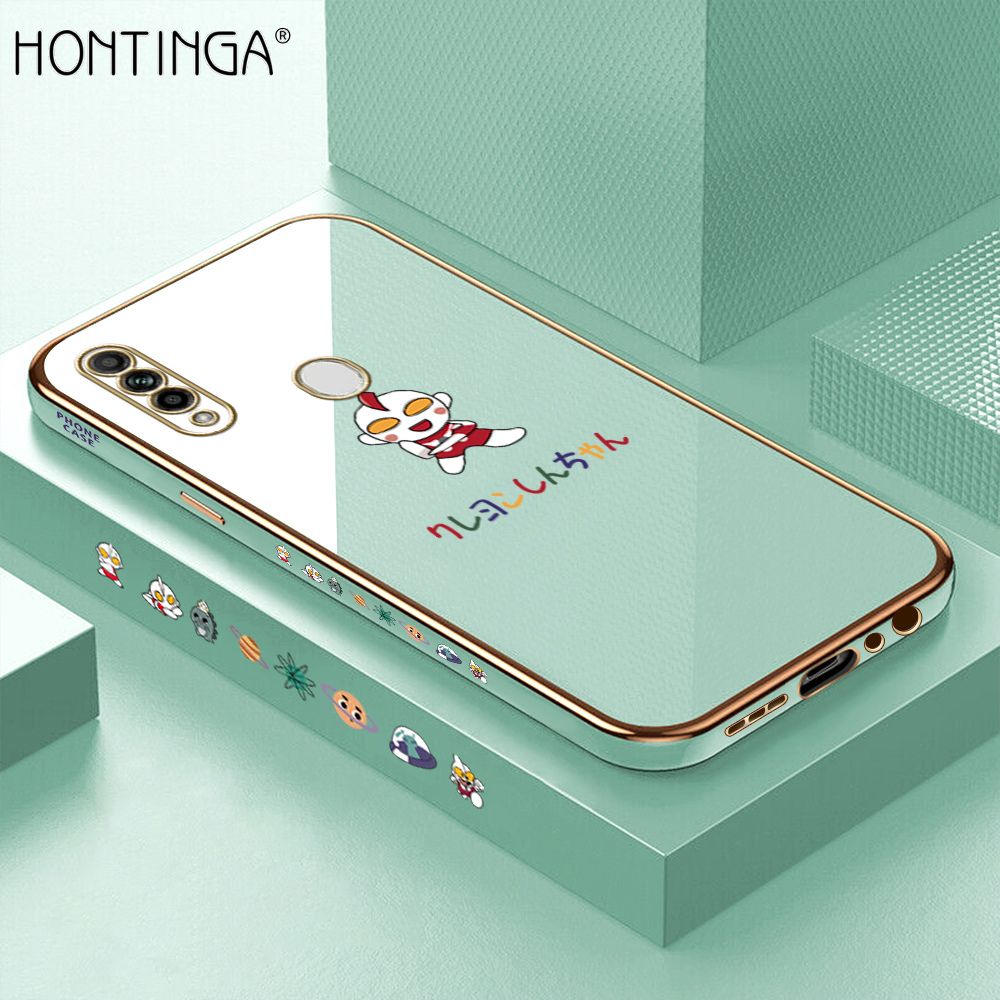 Hontinga for OPPO A31 2020 Case Luxury 6D Plating Soft Casing Silicone Square Frame Phone Cover Shiny Bling Side Print Cartoon Childhood Memories Cases