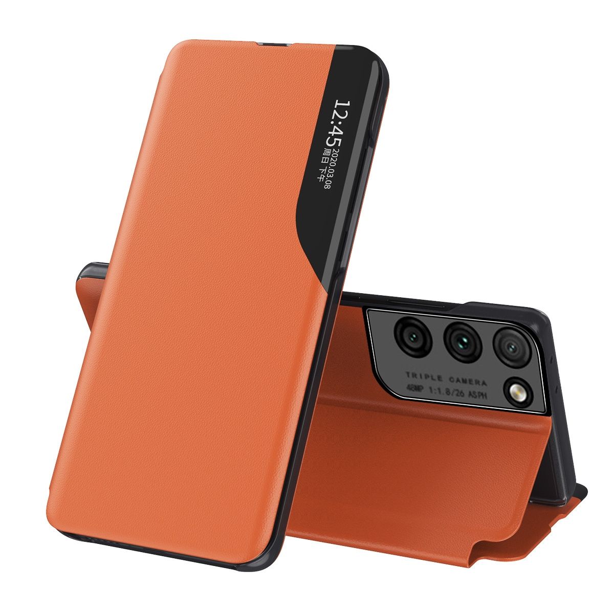 For Samsung Galaxy S21+ 5G/S21 Plus 5G Smart View Window Flip Stand Cover PU Leather Protective Case