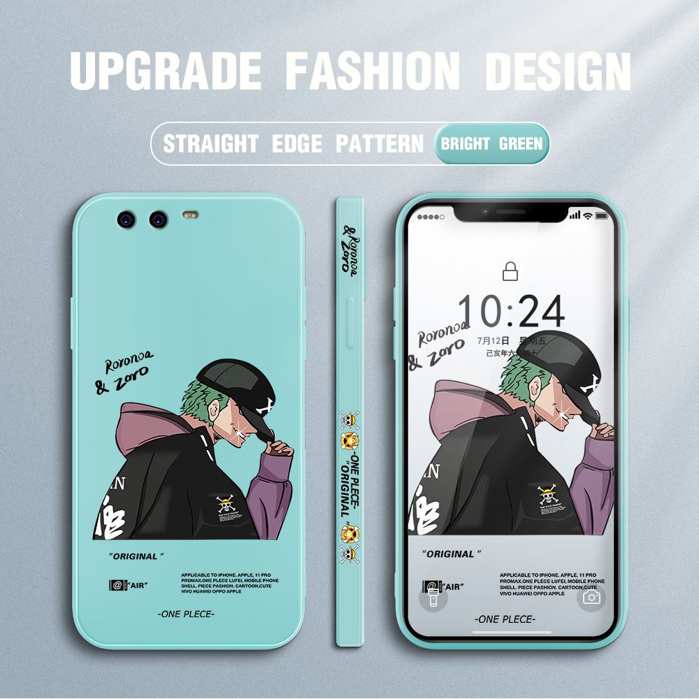 Jizetin for Huawei P10 Case Anime One Piece Roronoa Zoro Side Design Phone Case Ultra Soft Edge Pattern Liquid Silicone Phone Cases