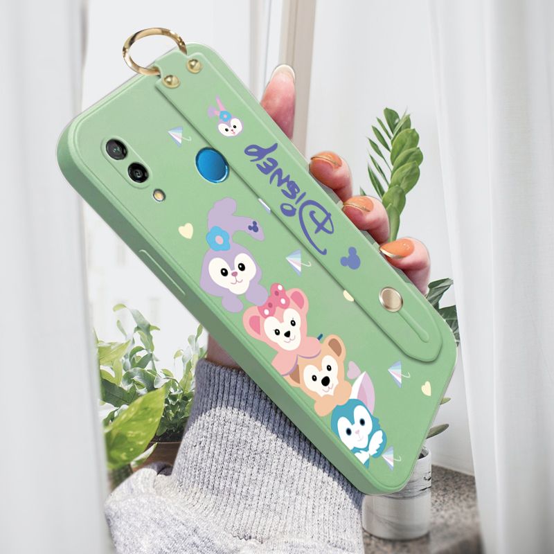 Jizetin for Huawei Nova 3E / P20 Lite Back Cover Cartoon Onlookers StellaLou Wrist Strap Phone Case Candy Color shock proof Protective Phone Cases