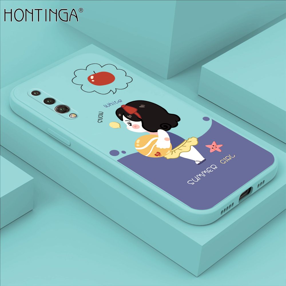 Hontinga for Huawei P20 Pro Case Cute Cartoon Girl Phone Case Phone Case Soft Square Edge Silicone Cases Full Lens Cover Shockproof Protection Cover
