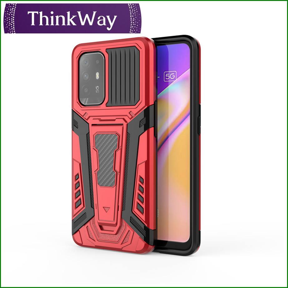 Shockproof Shell Bracket Car Bumper Back Cover For OPPO A94 4G/F19 Pro/Reno5F & OPPO Reno6 Pro Plus 5G/Taiwan reno6 Pro
