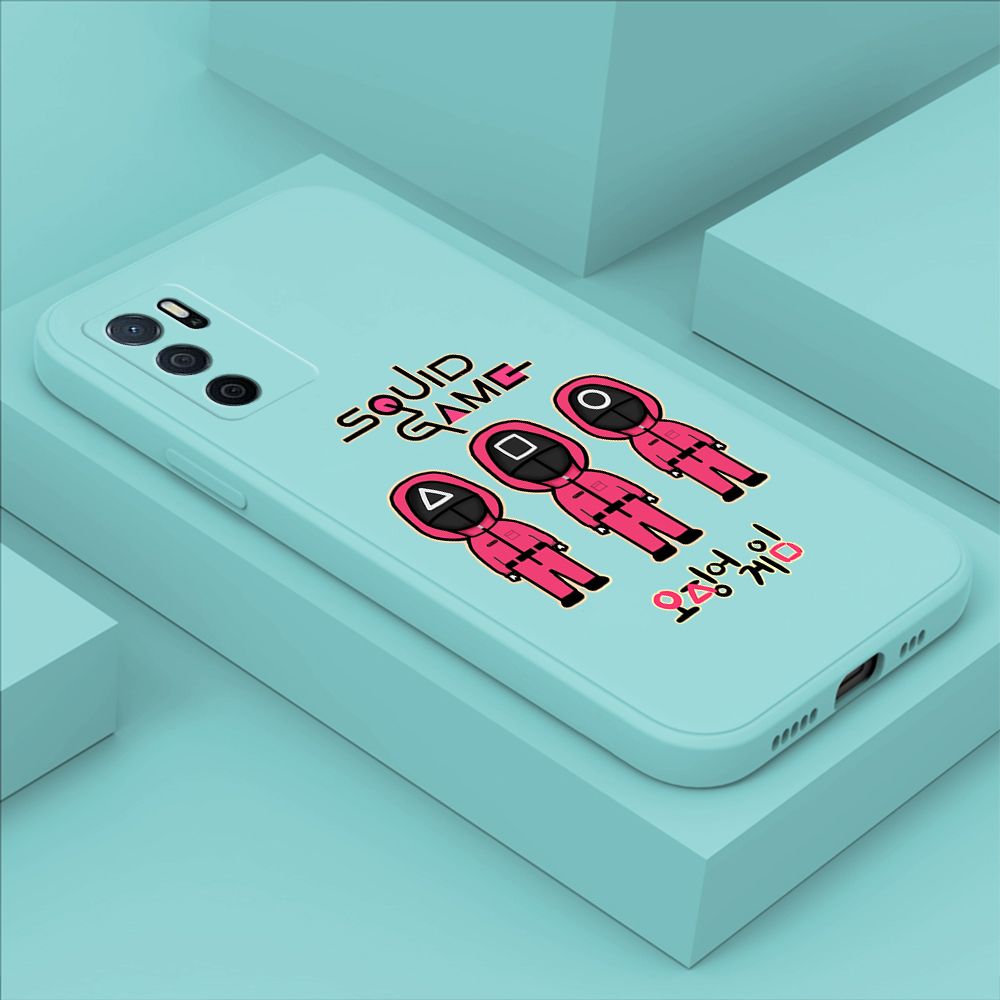 ZeroQiQi for OPPO A16 Case Trend Cartoon Korean Squid Phone Cover Liquid Silicone Case Phone Protective Case
