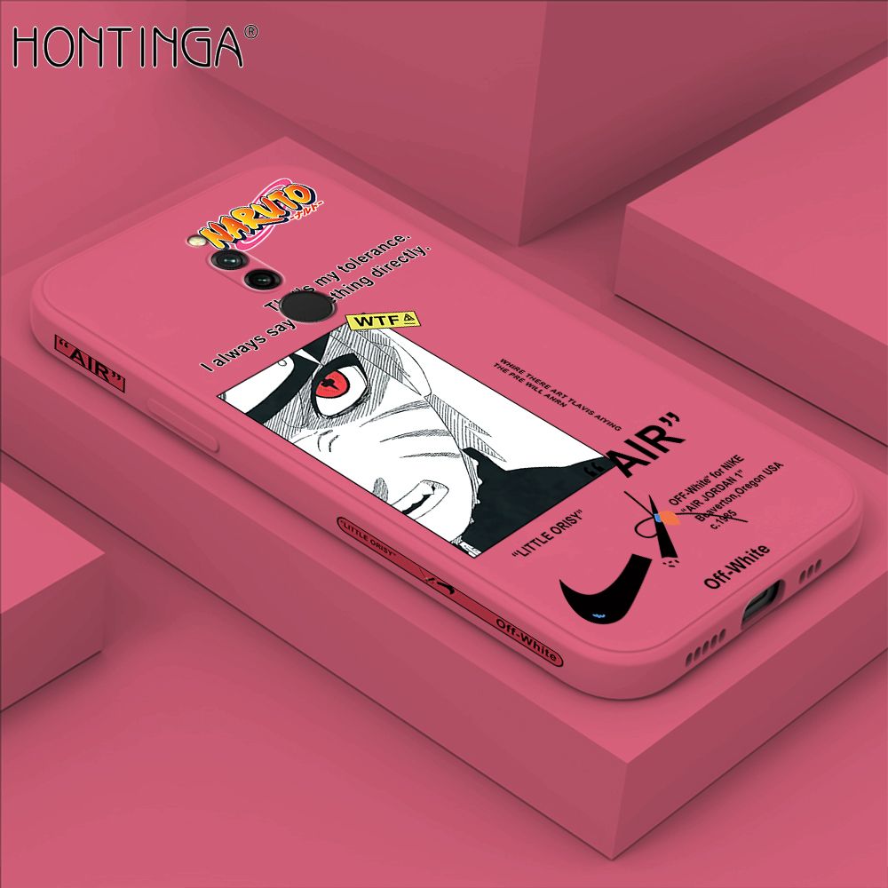 Hontinga for Xiaomi Redmi 8 Case Side Design New Anime Naruto for Boys Back Cover Soft Square Edge Pattern Liquid Silicone Trend Phone Cases