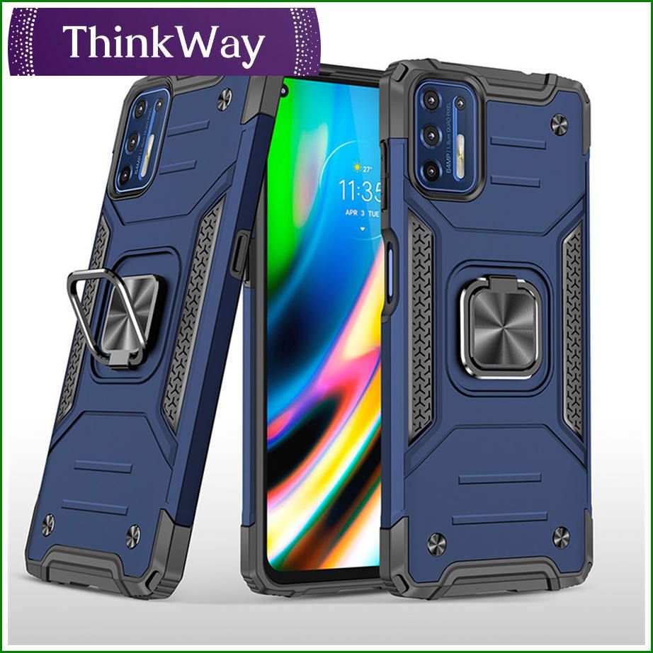 Phone Case Hard PC + Soft TPU Dual Protection Shockproof Case with Ring Bracket Back Cover Case For MOTO G Power 2021 & MOTO G Play 2021