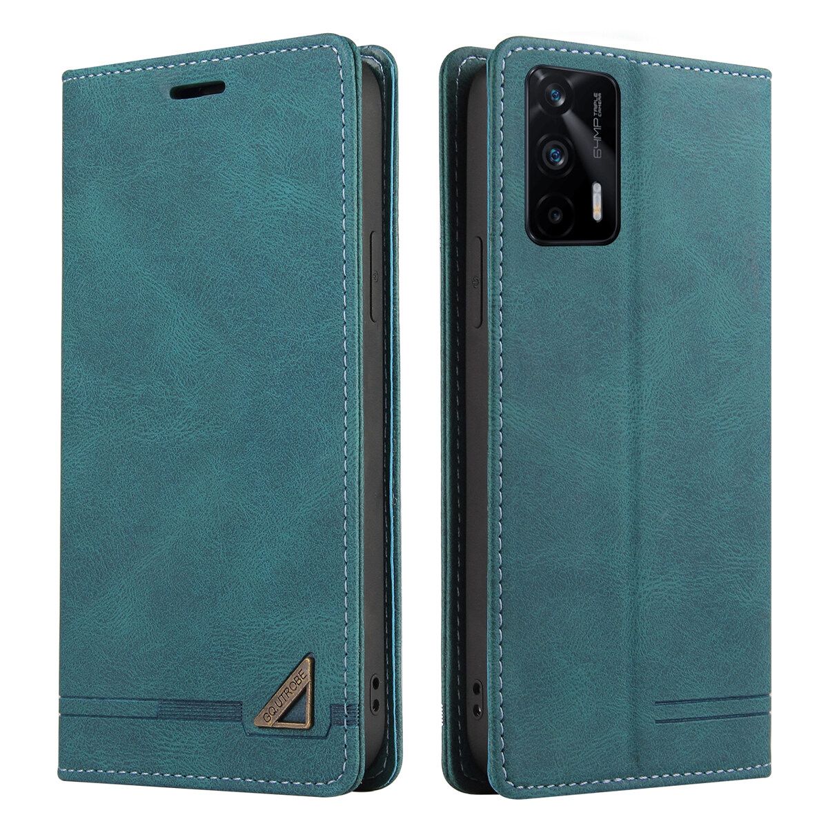 For Realme GT 5G/Realme GT Neo/Realme GT Neo Flash Retro Anti-theft Brush Wallet Foldable Built-in Card Slot and Magnetic Closure Protective Case
