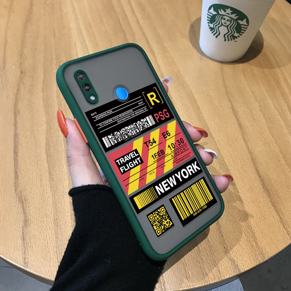 Jizetin for Huawei Nova 3I Back Cover Stripe Air Ticket Mobile Phone Case Ultra Thin Full Lens Protection Phone Case for Boy