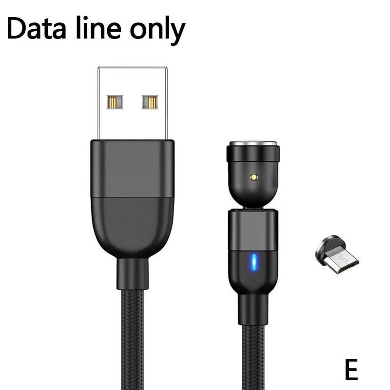 Magnetic USB Charging Cable Fast Charging USB Micro Type C 540 Degree Rotate For iPhone 11 12 Wire Mobile Phone Cable Cord