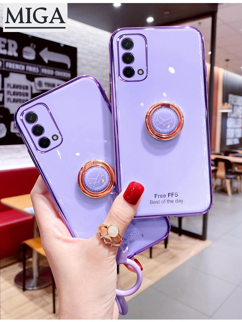 OPPO A74 4G Silicone Ring Back Protective Phone Case For OPPO A74 4G