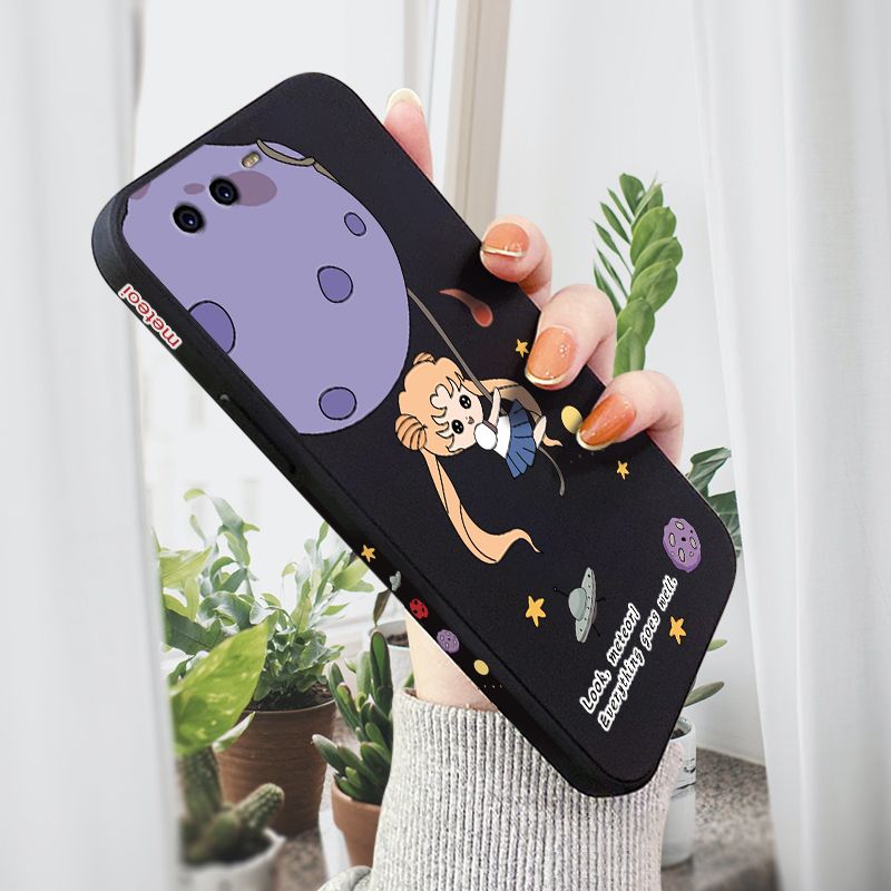 AMORVOR for Huawei P10 Plus Back Cover Lovely Sailor Moon Side design Soft Case Liquid Silicone Phone Cases
