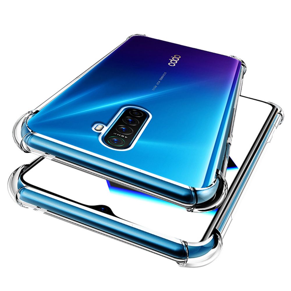 For OPPO Reno Ace Phone Case Transparent Soft Gel TPU Reinforced Corners Cushion Bumper Shockproof Drop Protection Case Cover