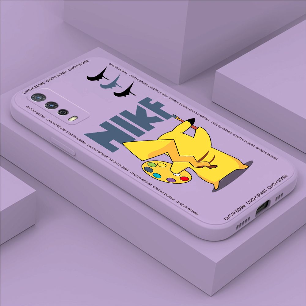 Hontinga for Vivo Y20 Case Fashion Cartoon Animals Phone Case Phone Case Soft Square Edge Silicone Cases Full Lens Cover Shockproof Protection Cover