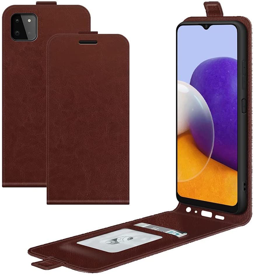 for Samsung Galaxy A22 5G Case, Vertical Flip Folio Phone Case PU Leather Protective Cover Magnetic Closure Shell with Card Slot for Samsung Galaxy A22 5G Phone Case