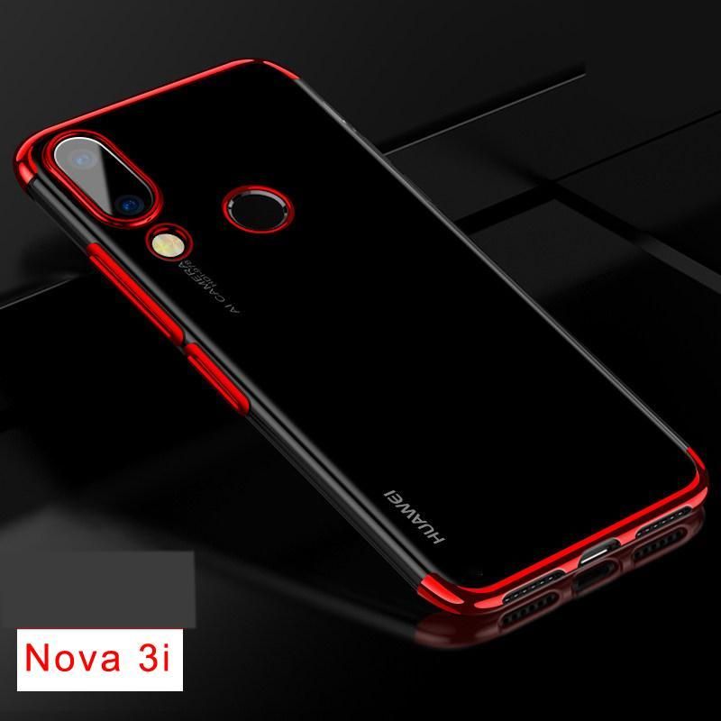 Tpu Back Cover for Huawei Nova 3I - Transparent And Red