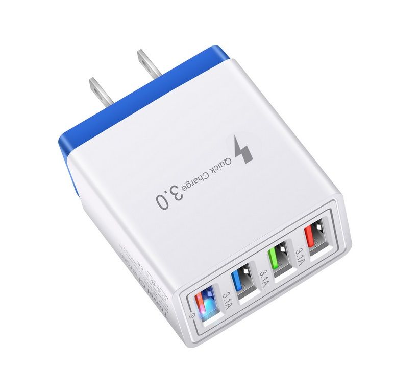 Yfashion 4USB3.1A Mobile Phone Charger 5v3a Multi-port ravel Charger ligent Charging Plug Fast Charger Mobile Wall Charger