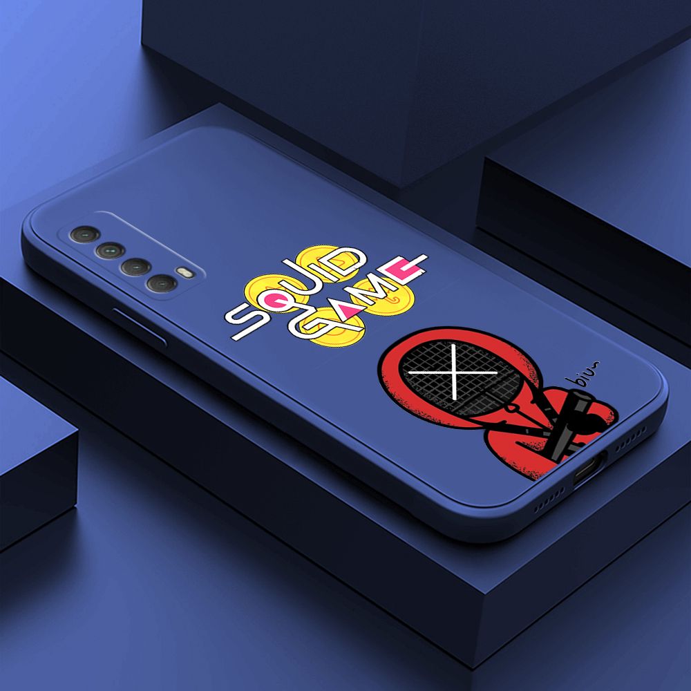 ZeroQiQi for Huawei Y7A 2020 Case Fashion Cartoon Electric Baton Judge Role Phone CoverSquare Liquid Silicone Trend Phone Case