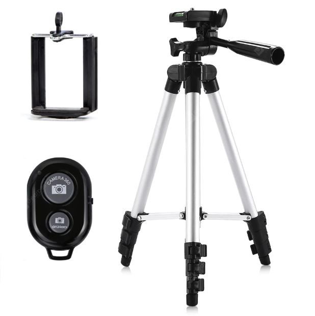 Aluminum Camera Tripod Stand Bluetooth Wireless Remote Control Camera Shutter - Mobile Stand - Mobile Stand
