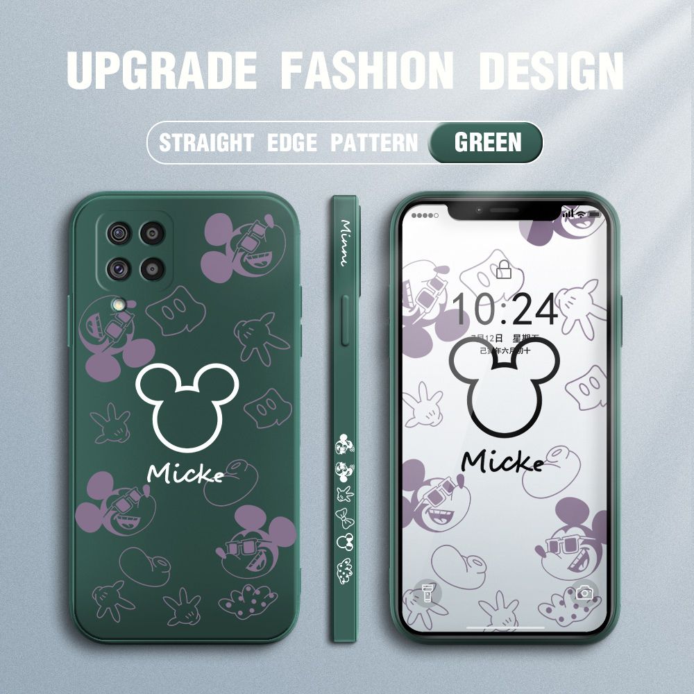 Jizetin for Samsung Galaxy M62 Case Creative Printing Pattern Side Design Phone Case Square Edge Pattern Liquid Silicone Cases Full Cover Camera Shockproof Protective Case