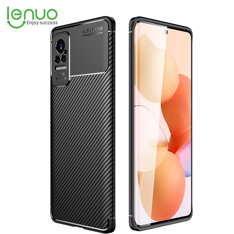 Lenuo for Xiaomi Civi Case Silicone Matte Carbon Fiber Back Cover