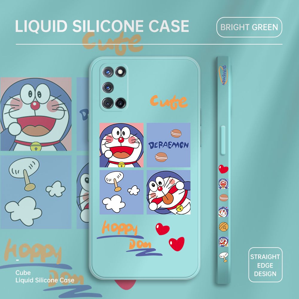 ZeroQiQi for OPPO A52 Case Cartoon Cat Phone Cover Soft Full Lens Protection Case Ultra Thin Soft Liquid Silicone Phone Case