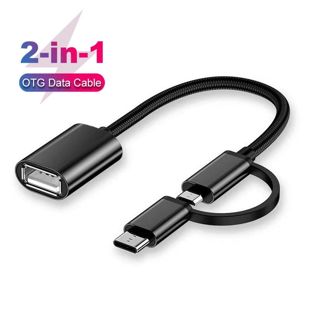 2 in1 OTG USB Cable Adapter Micro USB Type C To USB Converter Mini Short Microusb Cable USB C Charging Charger Cable