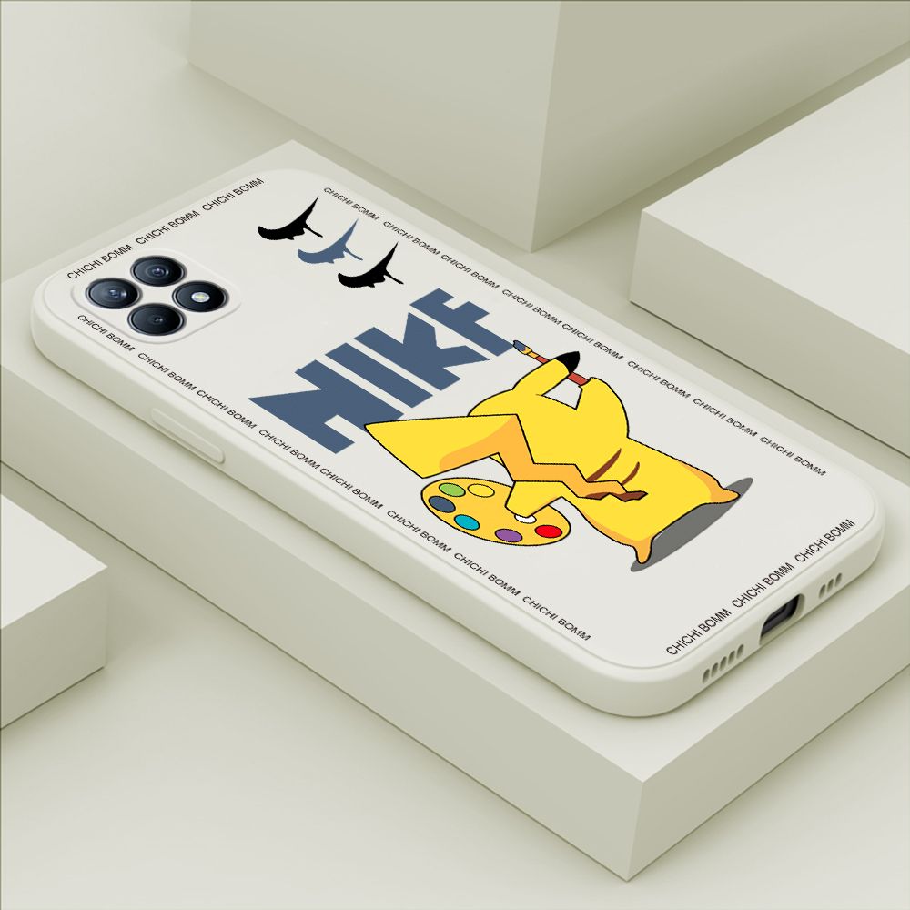 Hontinga for OPPO Reno 4 SE 5G Case Fashion Cartoon Animals Phone Case Phone Case Soft Square Edge Silicone Cases Full Lens Cover Shockproof Protection Cover