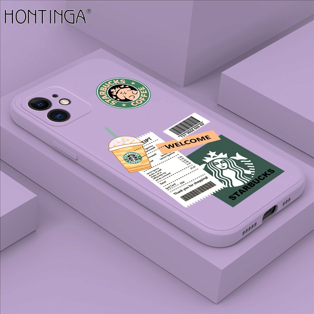 Hontinga for iPhone 12 Case Cartoon Popularity Phone Case Soft Square Edge Silicone Cases Full Lens Cover Shockproof Protection Cover