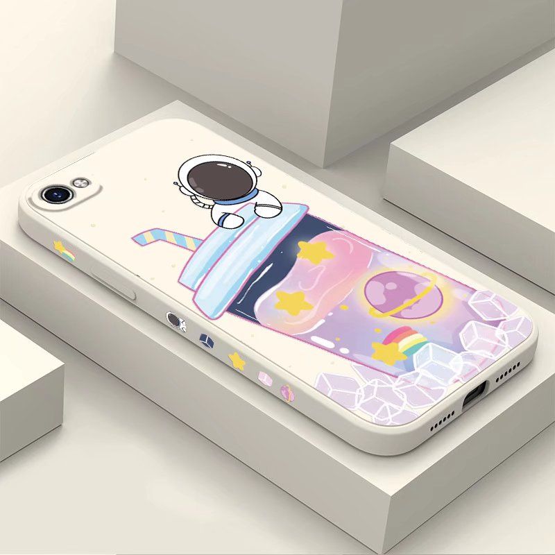 Olige Case For OPPO Reno 7 7Z 6Z 5Z 6 5 4 Pro A96 A76 A57 A94 A93 A54 A74 A15 A15s A16 A53 A33 A5 A9 5F 4F F9 Pro A3s A5s A12 Cute Cartoon ice Cream Astronaut Couple Shockproof Soft Phone Case