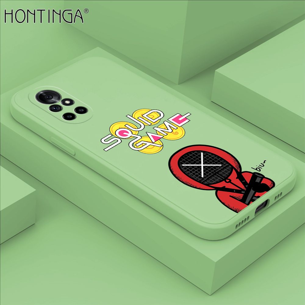 Hontinga for Huawei Nova 8 Pro Case Fashion Cartoon Electric Baton Judge Role Phone Cover Square Liquid Silicone Trend Phone Case