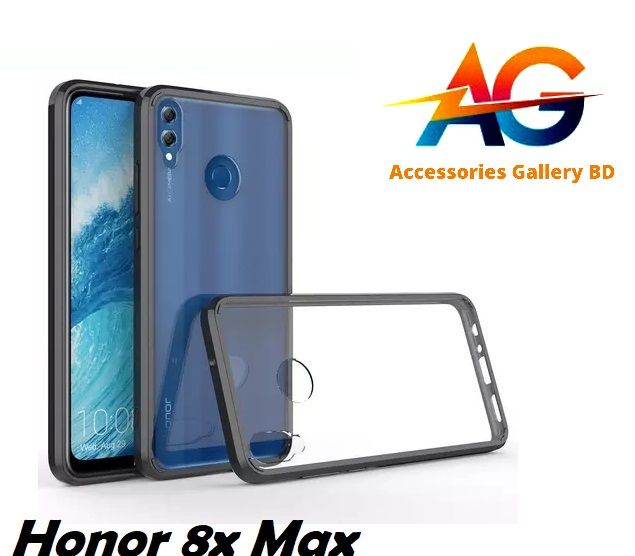 Honor 8X Max Shockproof Crystal Clear Bumper Back Cover 360 Degree Protection TPU+PC Camera Protection Acrylic Transparent I Face Brother Cover