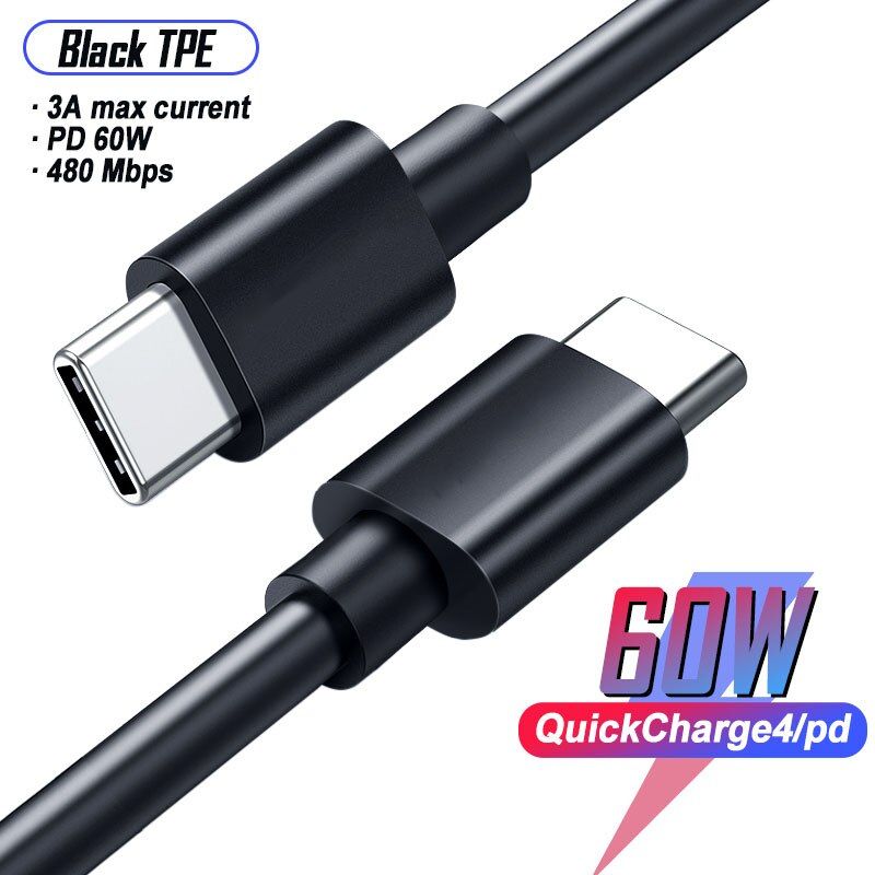 USB Type C Cable to USB C Cable Fast Charging Charger Cable for Switch Samsung Galaxy Note10 S10 Plus Quick Charge 4.0 Cable