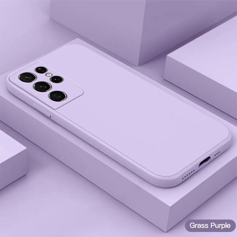 M3C Square  silicone Phone Case For Samsung Galaxy S21 S20 S10 Ultra Plus FE A72 A71 A70 A52 A51 A50 A21S A12 4G 5G Cover