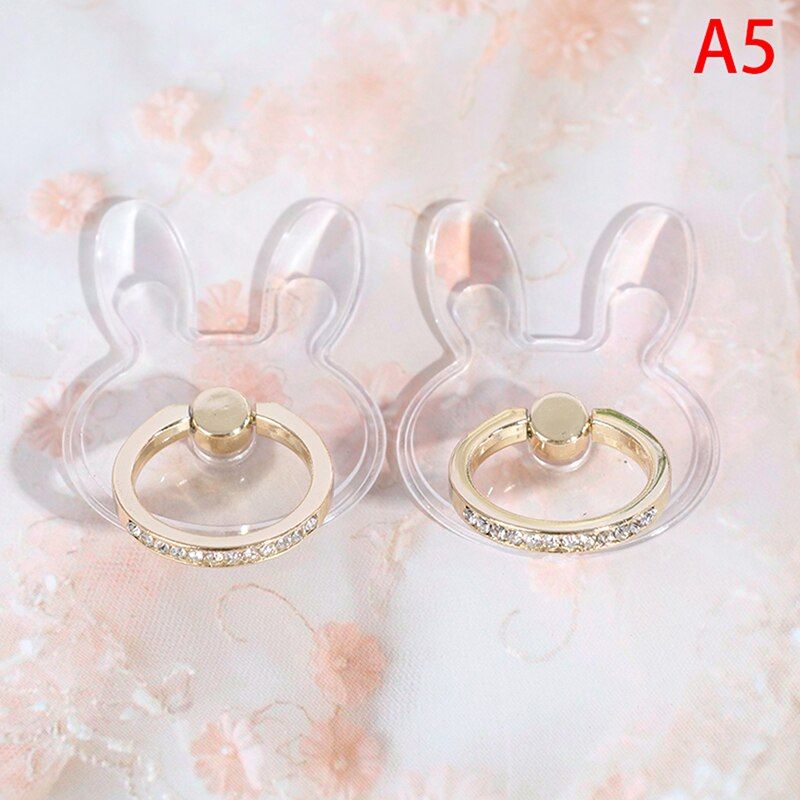 2pcs Mobile Phone Holder Ring Transparent Universal Support Finger Ring Holder