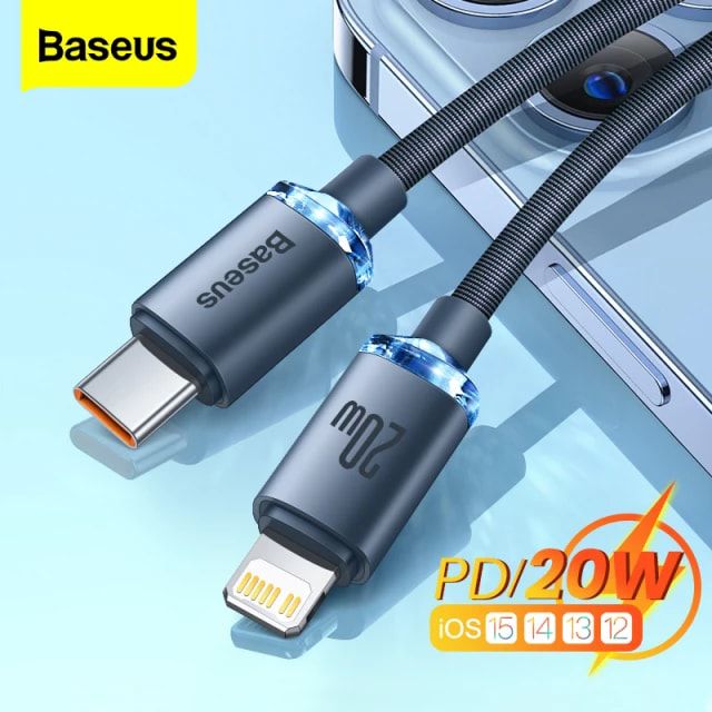 Baseus PD 20W USB C Cable For iPhone 13 12 11 Pro XS Max XR Mini Fast Charging Charger Type C Cable For iPad USBC Data Wire Cord