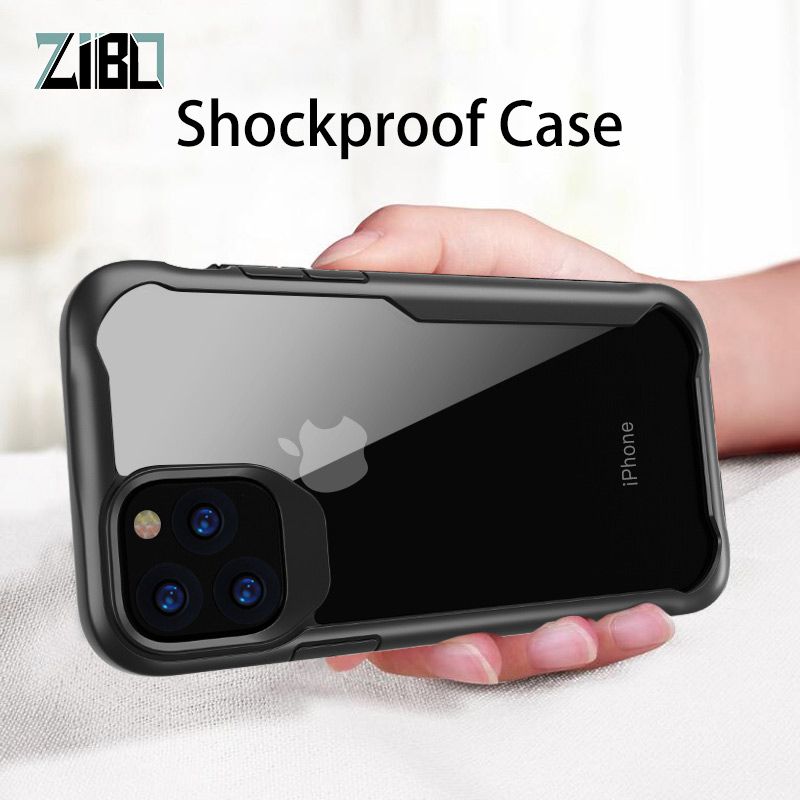 Luxury Transparent Shockproof Phone Case For iPhone 11 Pro XS Max XR X 7 8 6 6S Plus SE 2020 Silicone edge Clear Cover Casing