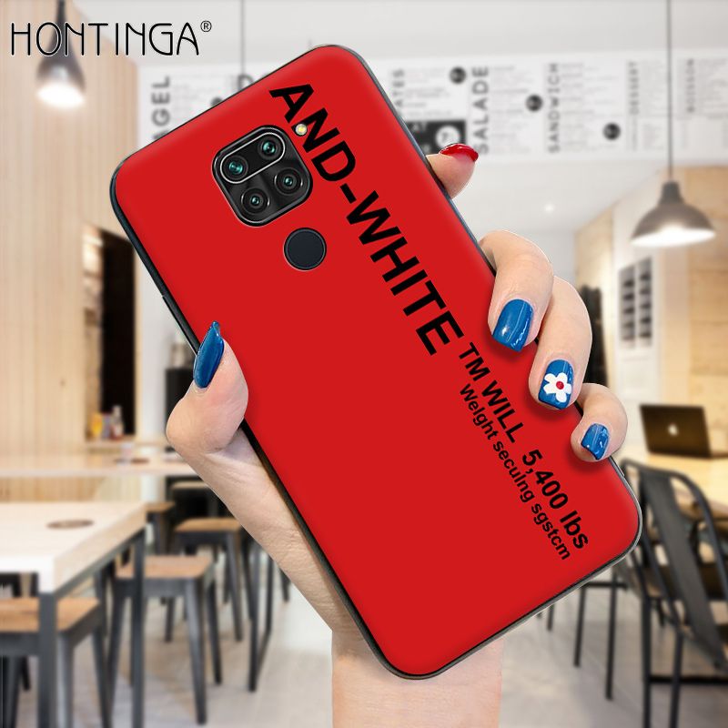 Hontinga for Redmi Note 9 Case Simple Generous Clean Color Girls Boys Cases Shockproof Soft Silicone TPU Phone Cover