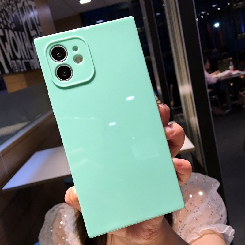 Soft Square Candy Silicone Phone Case For iPhone 11 12 13 Pro Max XS X XR Max 7 8 Plus Mini SE 2020 Bumper Back Cover