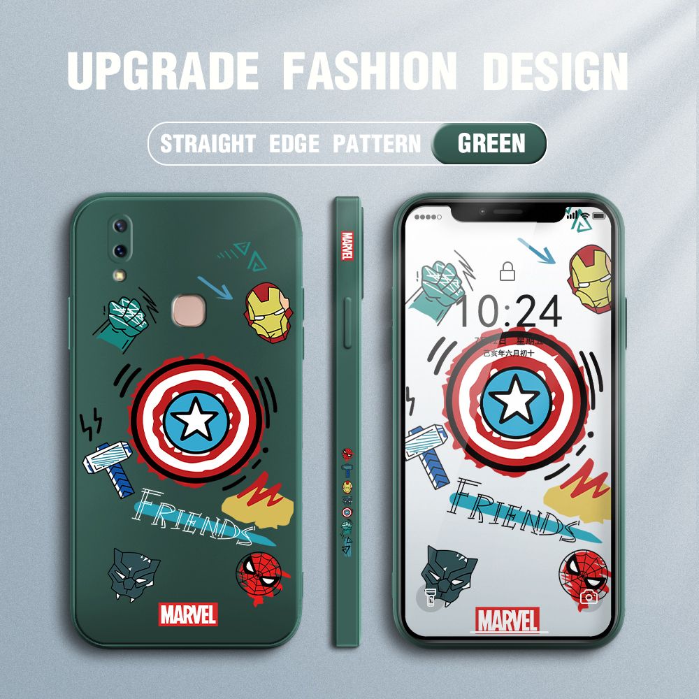 UCUC for Vivo V9 / Vivo Y85 Back Cover Creative Shield Ultra Thin Soft Luxury Square Multicolor Liquid Silicone Phone Case