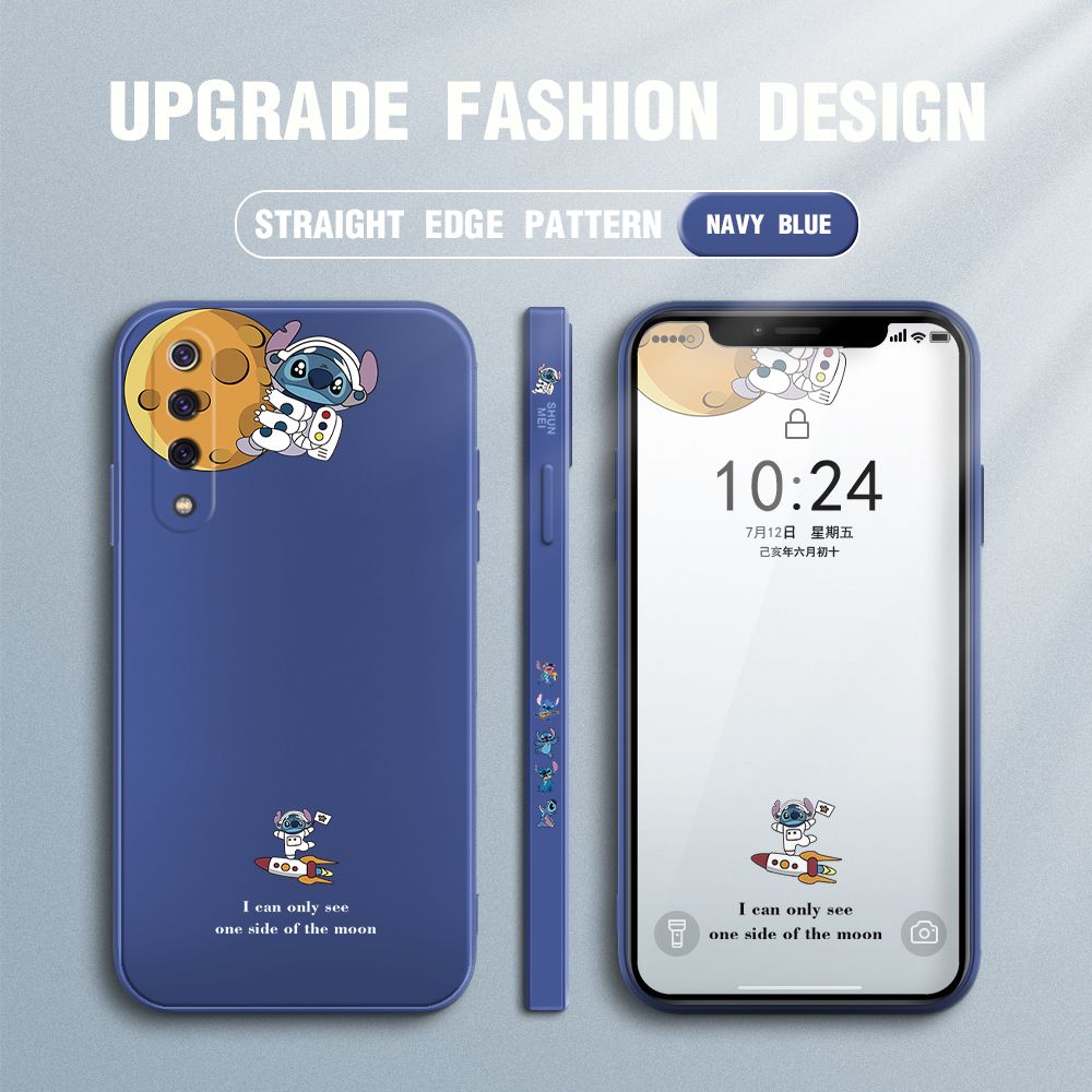 Jizetin for Xiaomi Mi 9 SE Case Side Design Phone Cover  Astronaut Stitch Cover Square Edge Pattern Liquid Silicone Trend Case