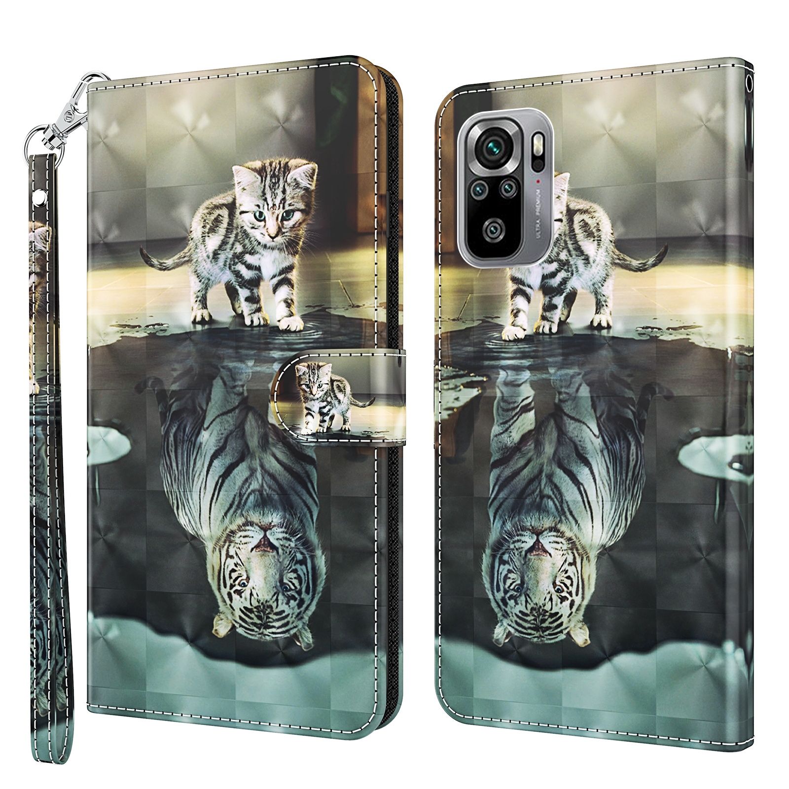 For Xiaomi Redmi Note 10 / 10S 3D Painting Pattern TPU + PU Leather Phone Case