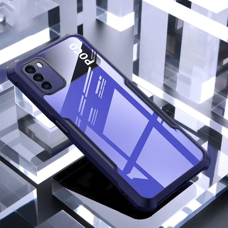 Poco M3 Edge-Reinforced Shockproof Cushion Back Clear Hybrid Transparent Hard Cover Casing