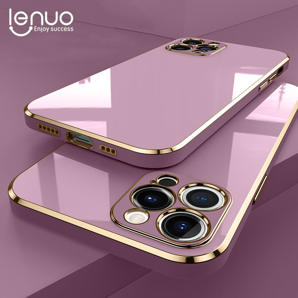 Lenuo Luxury 6D Plating Soft Casing Silicone Square Frame Phone Case For Samsung Galaxy J415 / J4 Plus / J4 Prime / J4+ 6.0 inch Phone Case Shiny Bling Back Cover Coque
