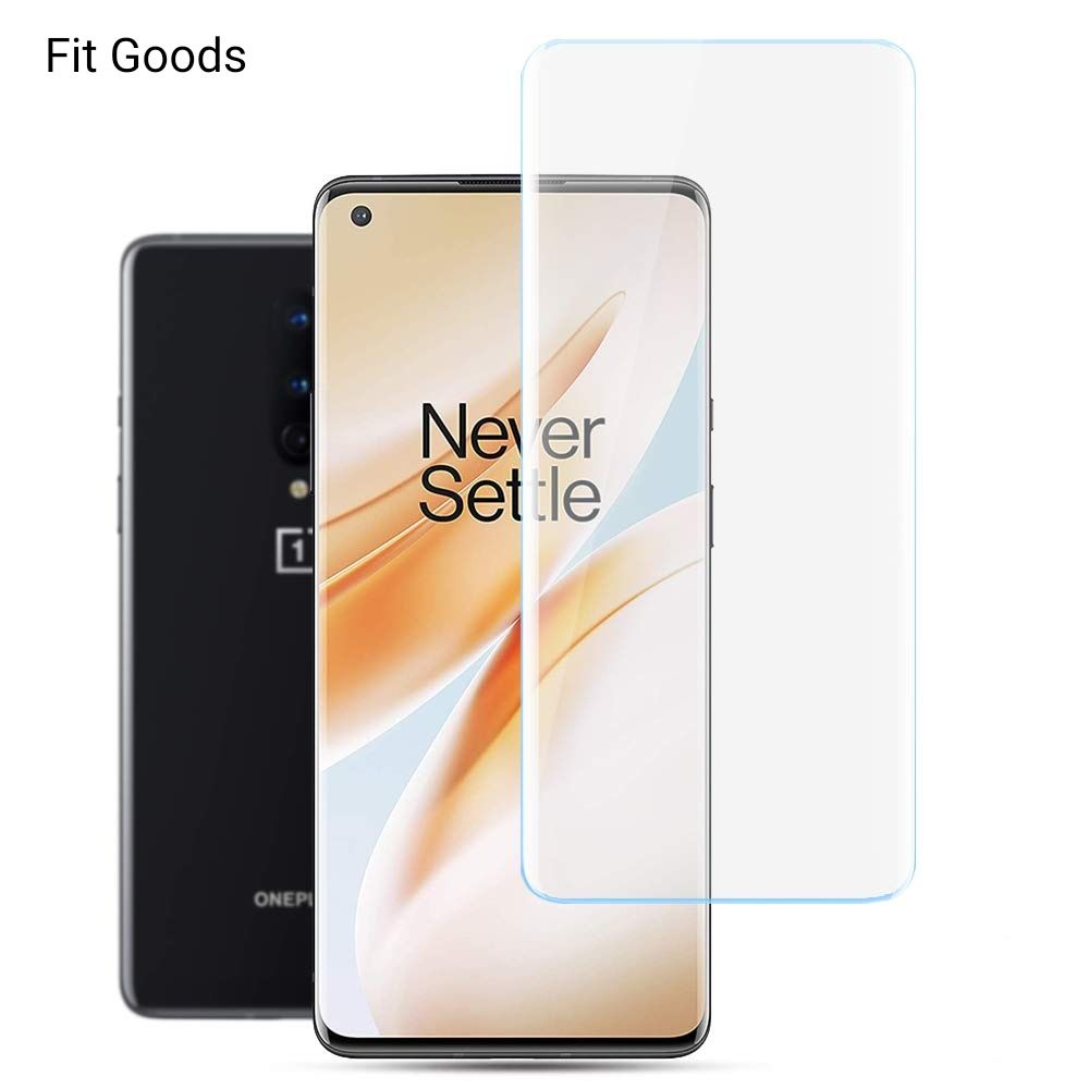 OnePlus 8 One minute Uv tempered glass screen protector full screen coverage (Edge to Edge)HD+and easy installation kit(Transparent)