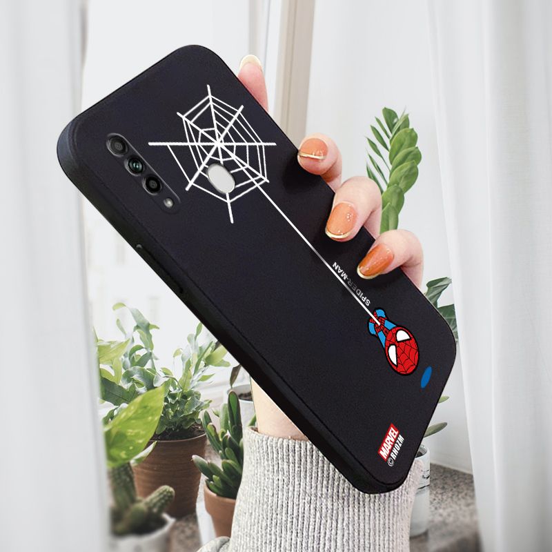 AMORVOR for OPPO A31 2020 Back Cover Cartoon Cute Spiderman Side design Soft Case Liquid Silicone Phone Cases