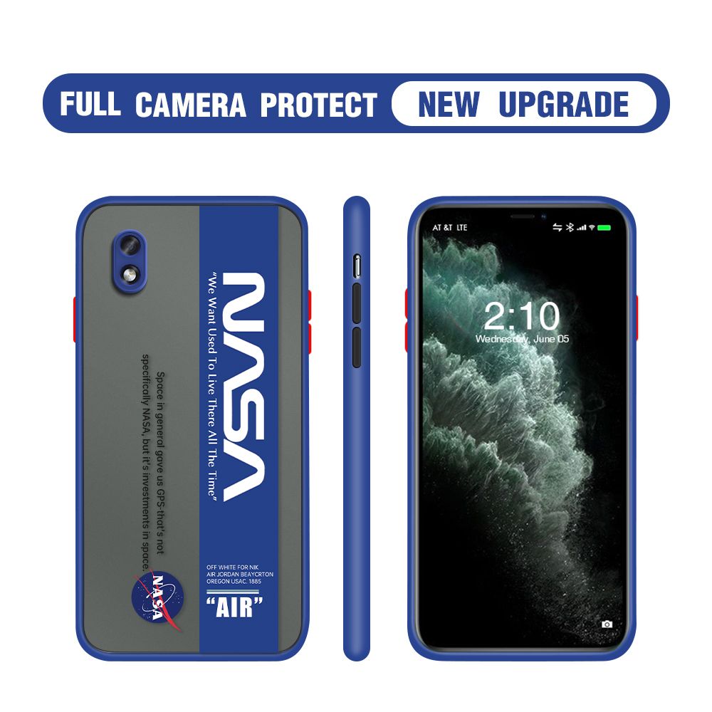 Hontinga for Samsung A01 Core Case Astronaut Space Logo Cases Edge Frosted Transparent Phone Cover