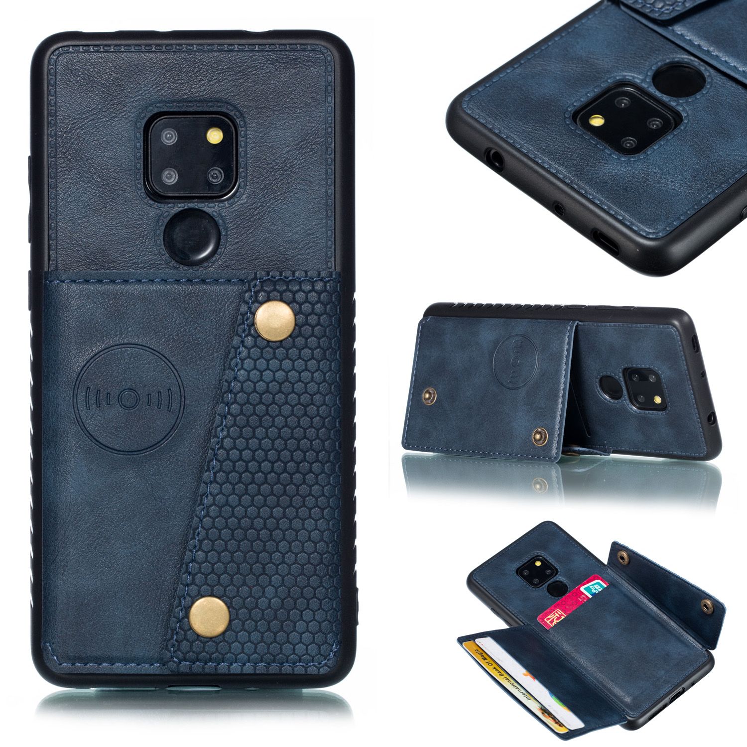 Yfashion For HUAWEI MATE 20 Double Buckle Non-slip Shockproof  Case with Card Slot Bracket