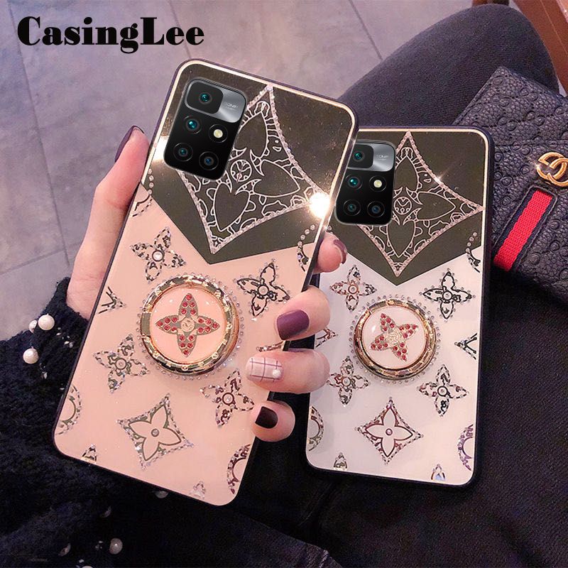 CasingLee For Redmi Note 11 Pro case Navigation Magnetic Ring Holder Luxury Diamond clover Mirror Back Cover Redmi Note11 Pro Phone cases cover Luxury with Lanyard For girls and Boys