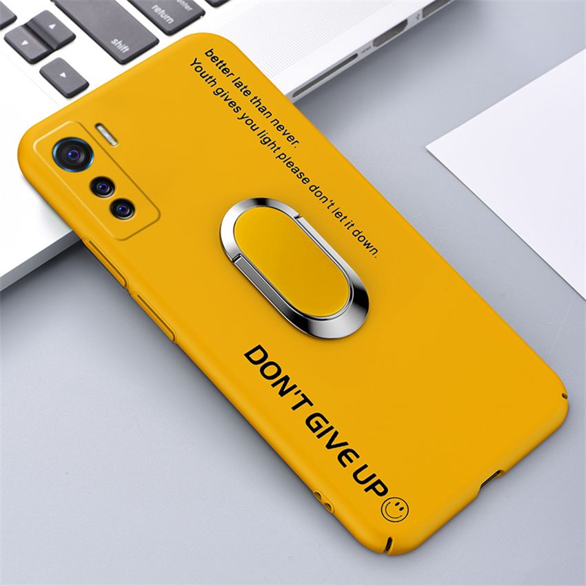lthmy Ultra-thin Colorful Matte Hard PC Phone Case For vivo iQOO 5 5G Magnetic Stand Cute Frosted Cover